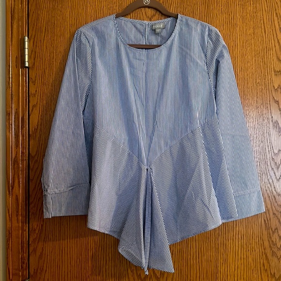Kenar cotton blouse size L 3/4 sleeve slit front, can tie new with tag - Picture 2 of 2